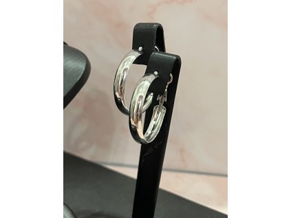 LunaBold Hoops fülbevaló  – fényes ezüst hatású vastag karika fülbevaló