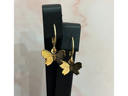 Flutter Shine Drops fülbevaló  – arany / ezüst pillangó fülbevaló