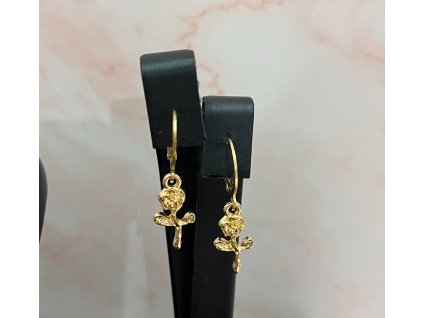 Blooming Rose Drops fülbevaló  – arany / ezüst rózsa fülbevaló