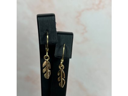 Feather Whisper Drops fülbevaló  – arany / ezüst toll fülbevaló