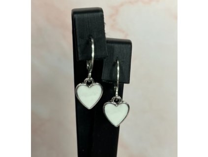 Love Essence fülbevaló  – fekete / fehér szív fülbevaló