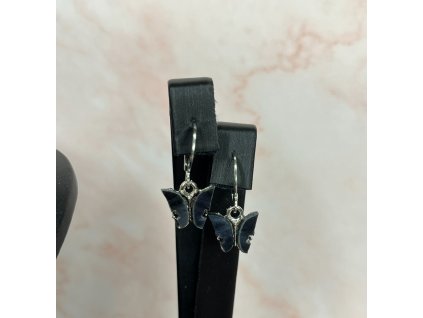 Moonwing Charms fülbevaló  – fehér / fekete pillangó fülbevaló