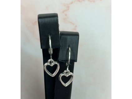 Sweet Outline Heart fülbevaló  – ezüst szív fülbevaló