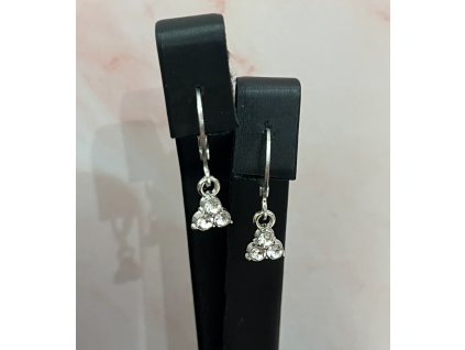 Crystal Glow Trio fülbevaló  – ezüst kristály fülbevaló
