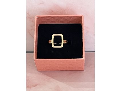 Golden Frame gyűrű  – arany színű, letisztult geometrikus gyűrű