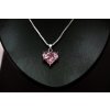 Rosé Heart ékszer szett  női ékszerszett | rózsaszín szív alakú kristályos nyaklánc és fülbevaló