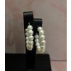 Pearl halo fülbevaló  elegáns nagy gyöngyös karika fülbevaló
