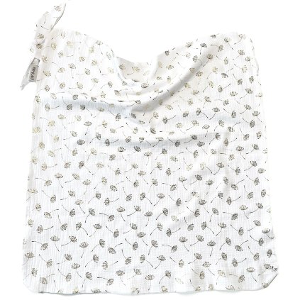 letná deka Muslin Flower White