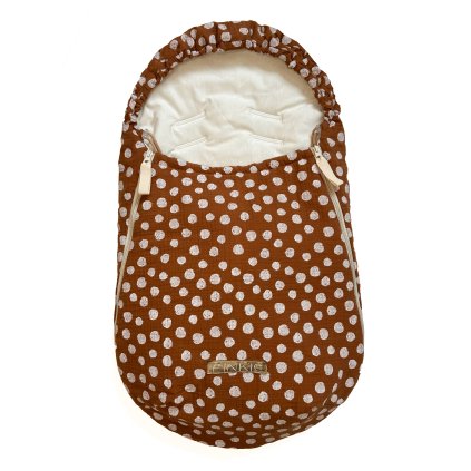 bavlněný fusak Muslin Brown Dots BIO 0-12měsíců