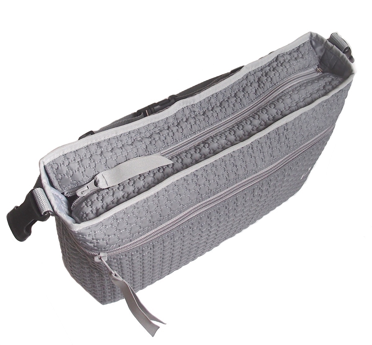 organizér Small Grey Comb s přední kapsou-L