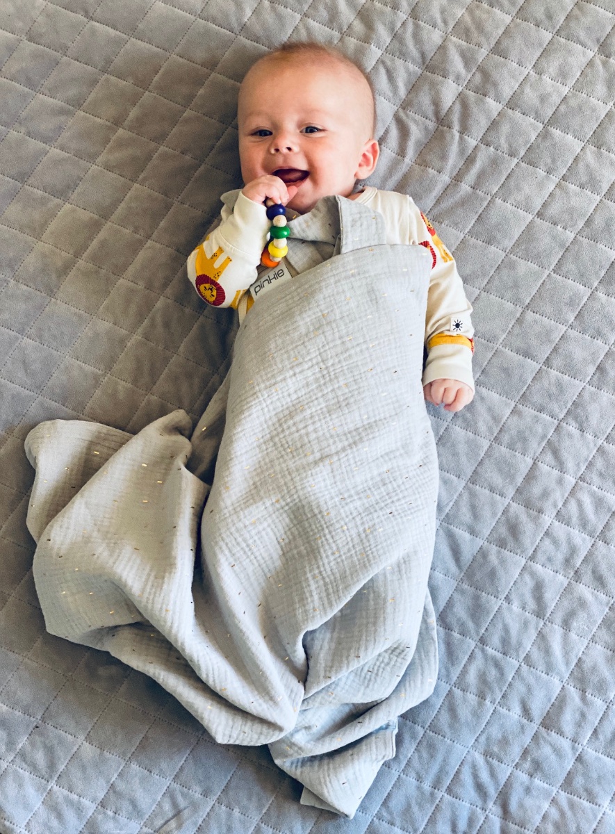 letní deka Muslin Flower Grey