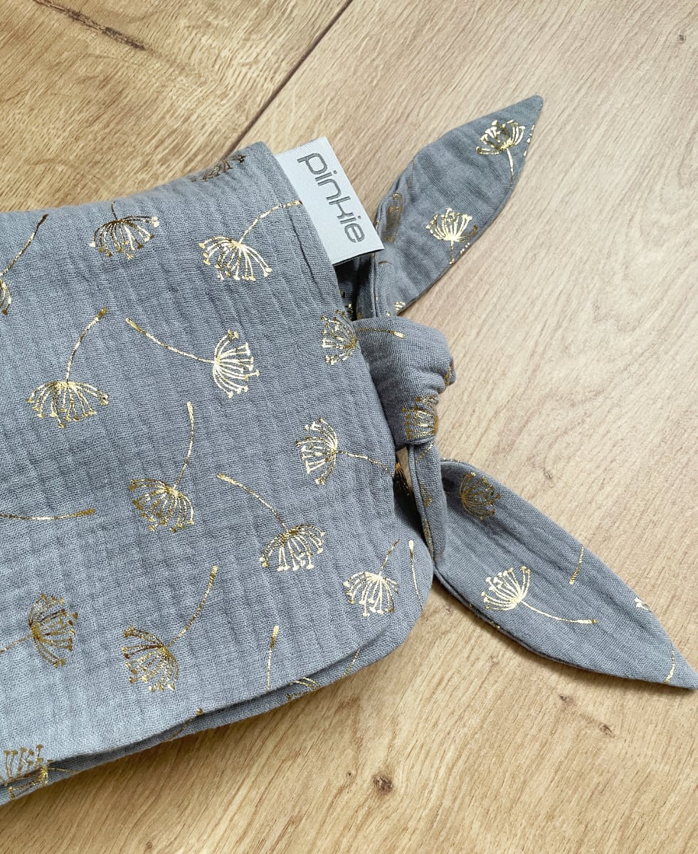 letní deka Muslin Flower Grey