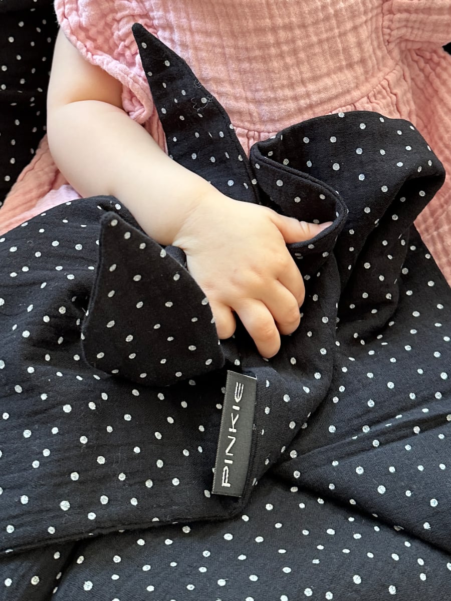 set Muslin Black Dots