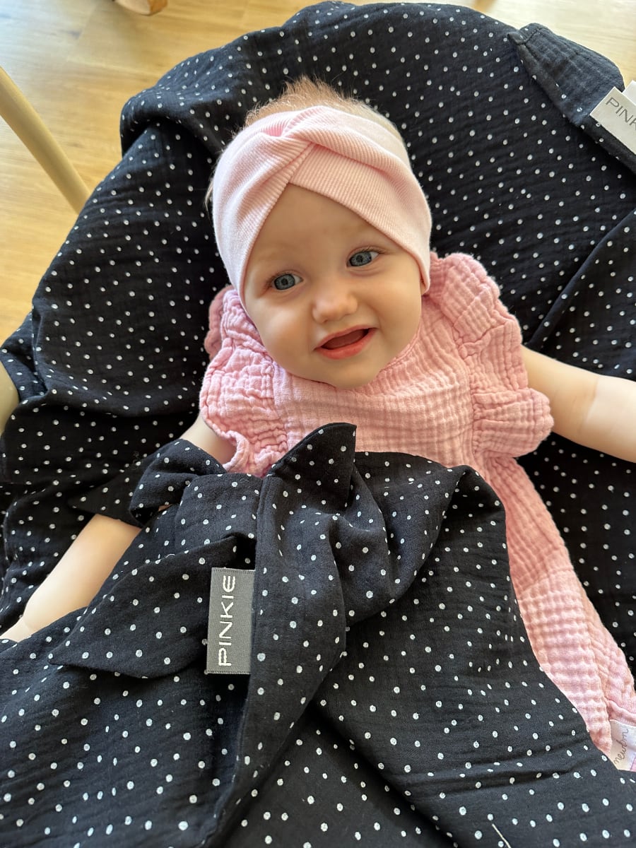 set Muslin Black Dots