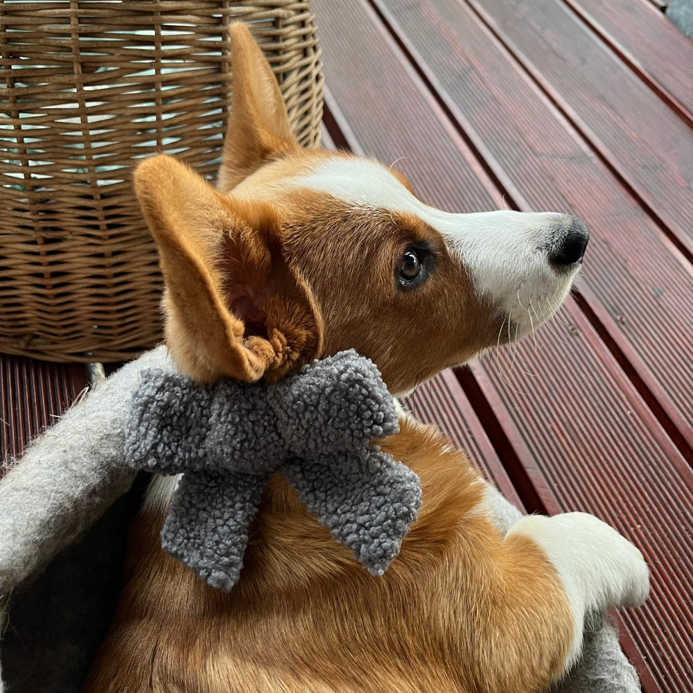 Mašlička z teddy materiálu Teddy Bow Barva: černá