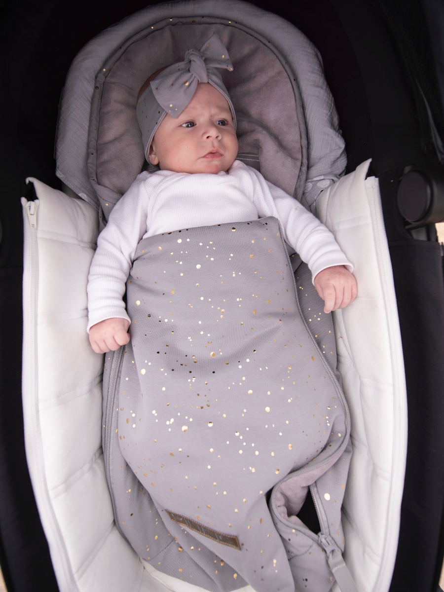 fusak Shine Gold Grey 0-12měsíců Varianta / velikost: podélné otvory (+100 Kč)