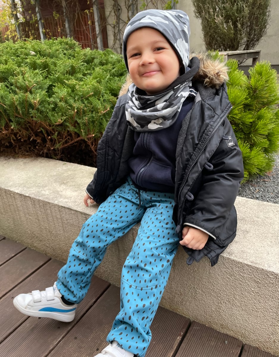 softshellové kalhoty Dots Blue Varianta / velikost: 86-92