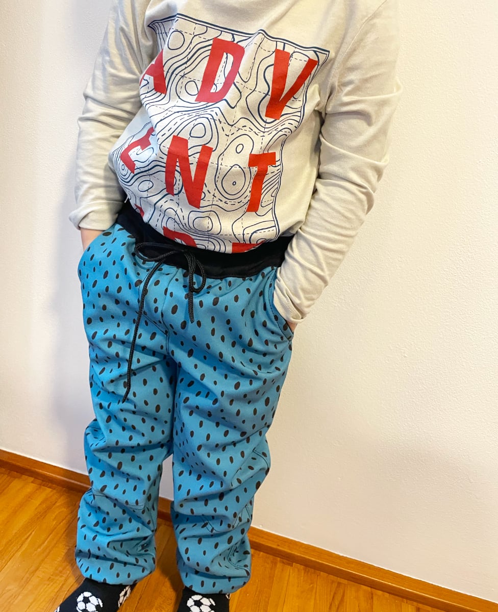 softshellové kalhoty Dots Blue Varianta / velikost: 86-92