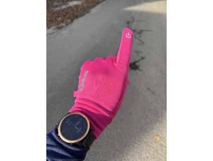 Běžecké rukavice zateplené - růžové