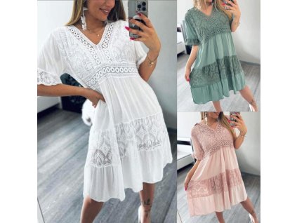 Boho šaty s krajkou
