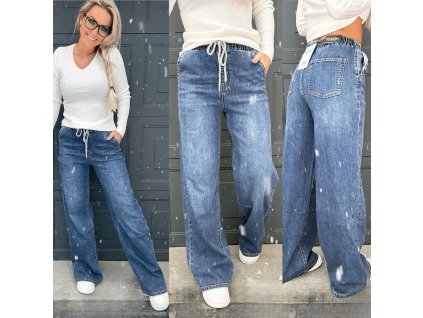 Široké džíny s gumou BQ2035