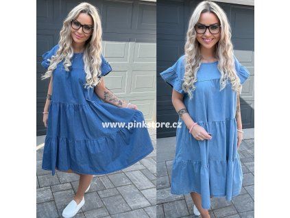 Šaty s volánky DENIM