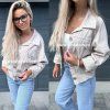 Lehká denim bunda TAUPE