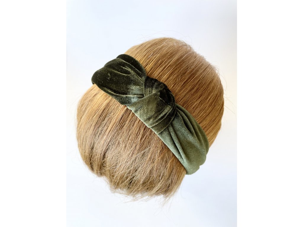Čelenka do vlasov semišová / tmavo zelená s uzlom - Pinky Club | Online  bižutéria