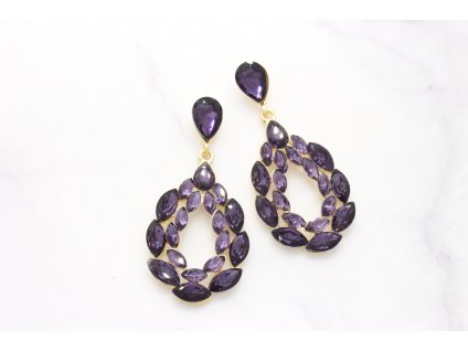 Kamienkové náušnice Elizabeth purple