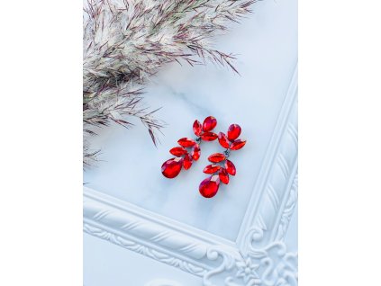 Kamienkové náušnice Bella Red