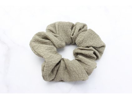 Scrunchie v Sivo-zelenej farbe