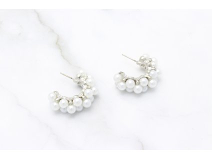 Trendy perlové polkruhy Joy Silver