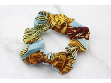 Scrunchie svetlo modrá so vzorom