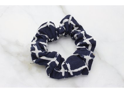 Scrunchie Tmavomodrá s bielou