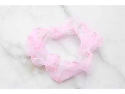 Scrunchie Ružová priesvitná