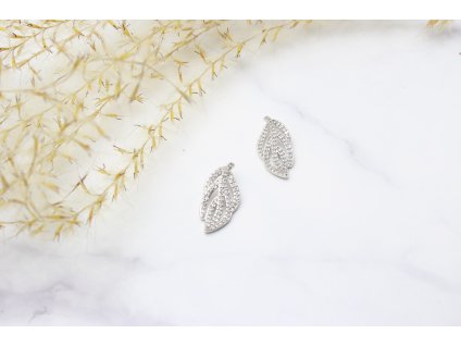 Exkluzívne náušnice Leaves Silver Crystal Quality