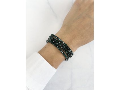 13794 strasovy naramok four emeralds