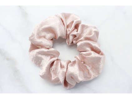 Scrunchie Svetloružová-lesklá