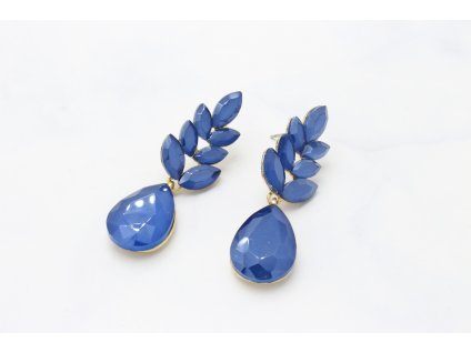 Žiarivé kamienkové náušnice Rita Blue