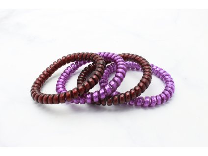 Set 4 špirálových gumičiek PURPLE