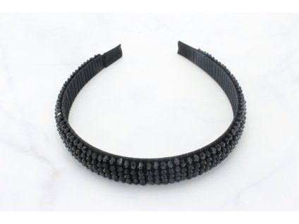 Trendy korálková čelenka-Čierna