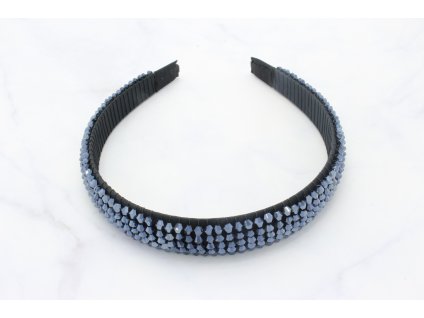 Trendy korálková čelenka-Oceľová