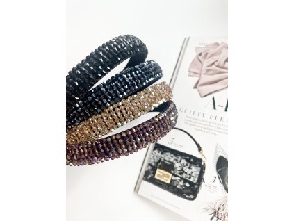 Trendy korálková čelenka-Zlatá