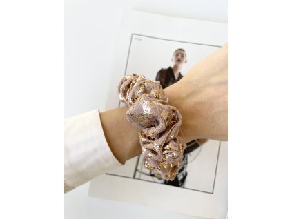 Scrunchie Metallic Pink