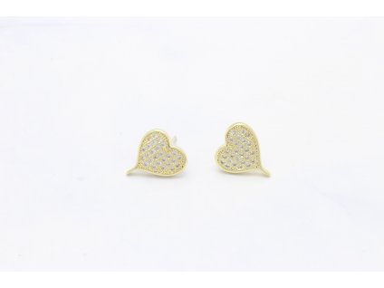 Exkluzívne pozlátené náušnice Heart Crystal