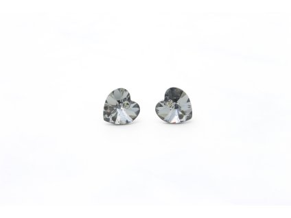Exkluzívne náušnice Swarovski Elements / Oceľové srdiečko