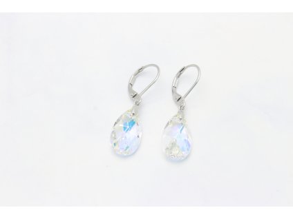 Exkluzívne náušnice Swarovski Elements / Číre Slzy s farebným odleskom