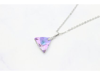 Rhodiovaná retiazka s kryštálom Swarovski Elements / Fialovo modrý