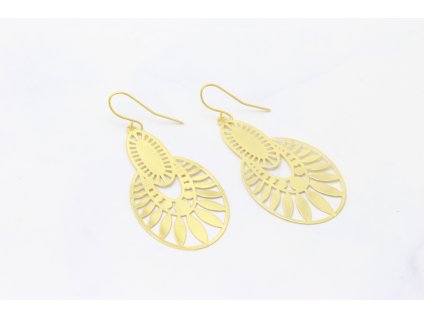 Náušnice z chirurgickej ocele so vzorom Mandala Gold