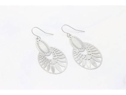 Náušnice z chirurgickej ocele so vzorom Mandala Silver